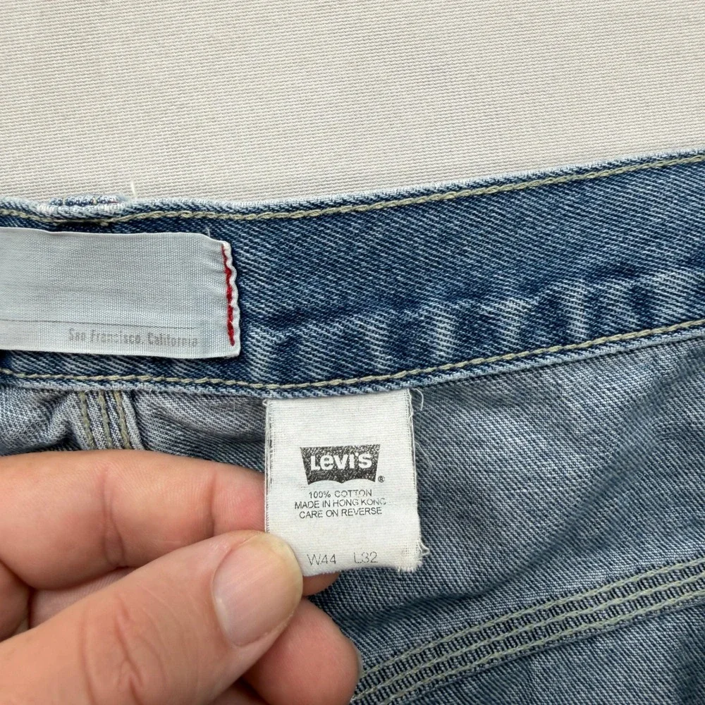 VTG Levi's Baggy Carpenter Jeans Loose Fit Workwear Denim Blue Mens 44x32